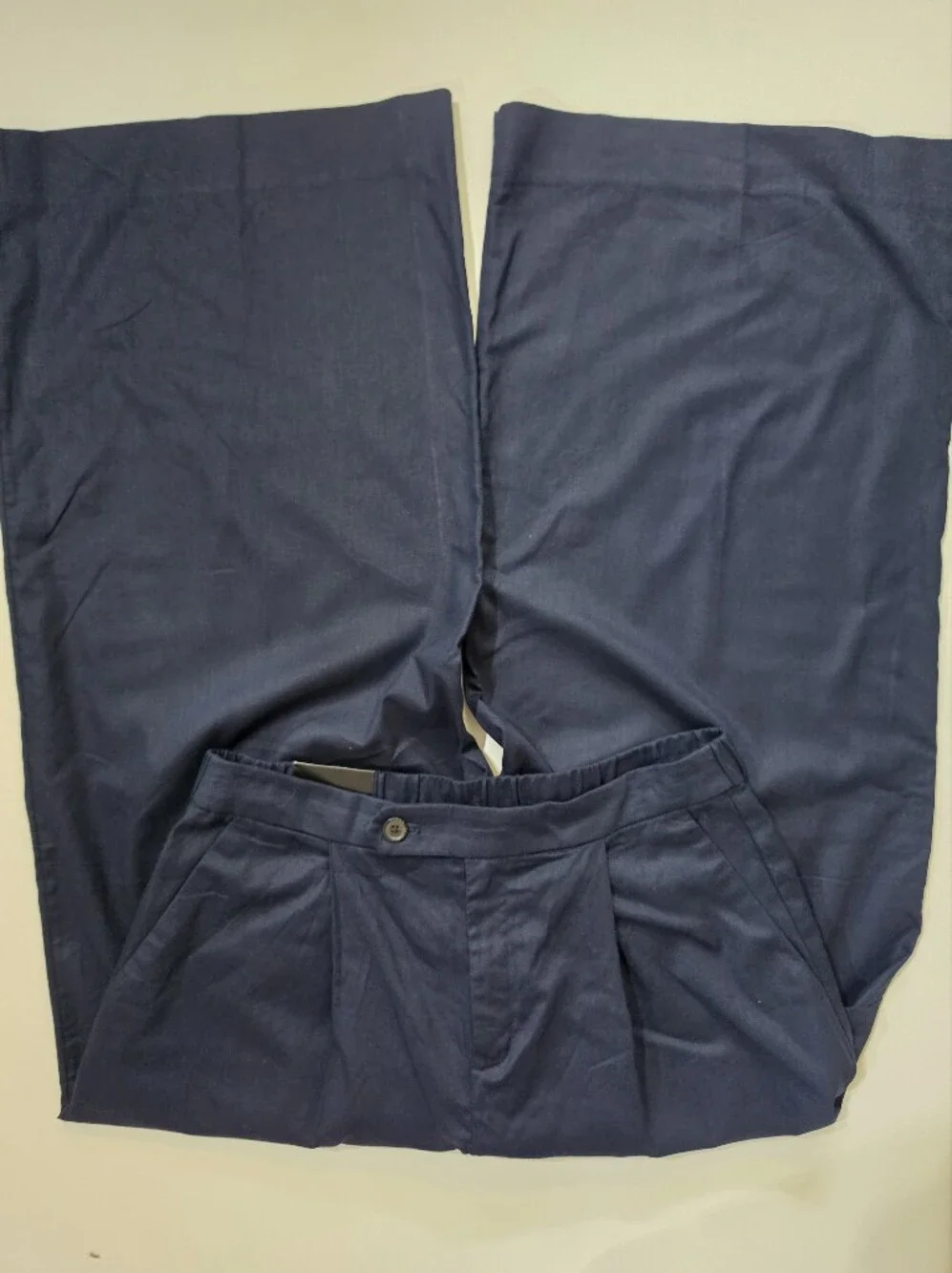 NWT Banana Republic Linen Blend Wide Leg High Rise Pants Womens Sz 10 Navy Blue